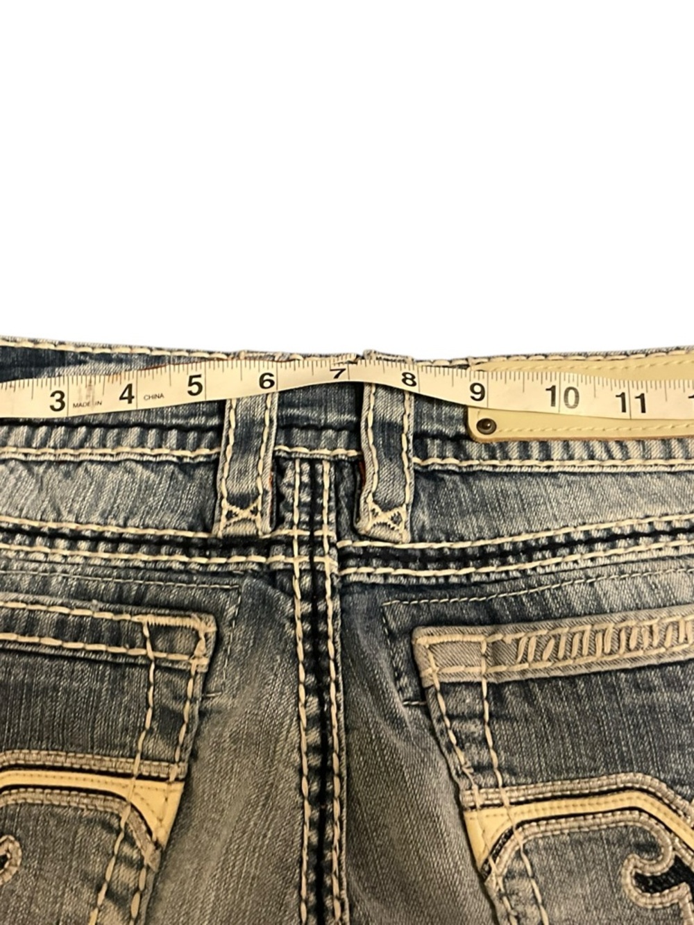 Rock Revival Susan Straight Leg Jeans Size 27 Light Wash Denim EUC - Picture 14 of 16